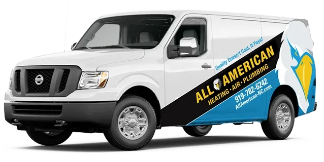 All American Heating, Air & Plumbing service truck