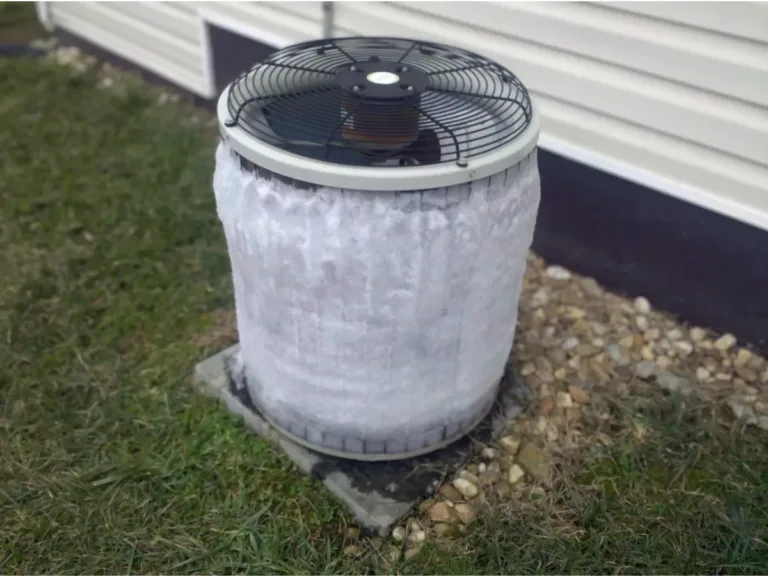 Frozen evaporator coils on an air conditioning unit